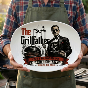 Grillfather Fathers Day Platter, BBQ Dad Serving Tray