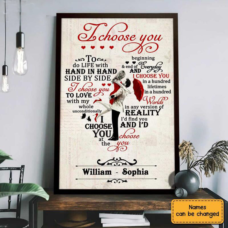 Couple I Choose You Personalized Canvas