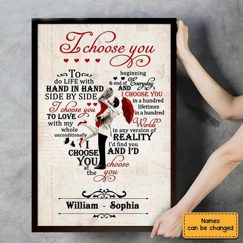 Couple I Choose You Personalized Canvas