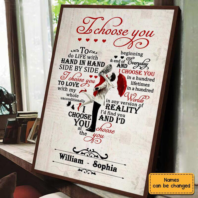 Couple I Choose You Personalized Canvas