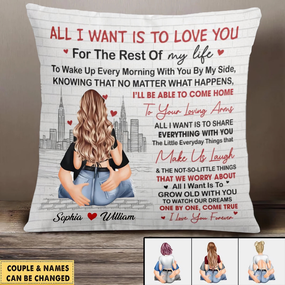 I Want Is To Grow Old With You Couples - Personalized Pillowcase