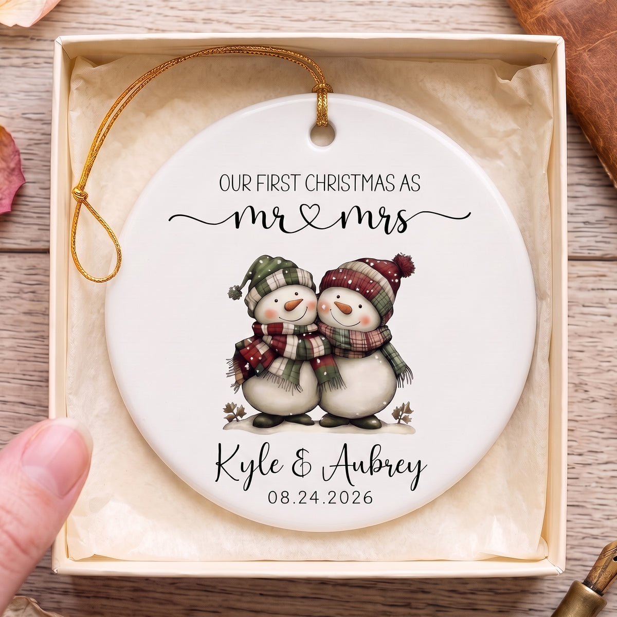 Personalised Our First Christmas As Mr And Mrs Christmas Ornament