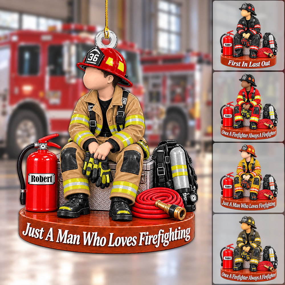 Custom Firefighter Name & Number Christmas Ornament