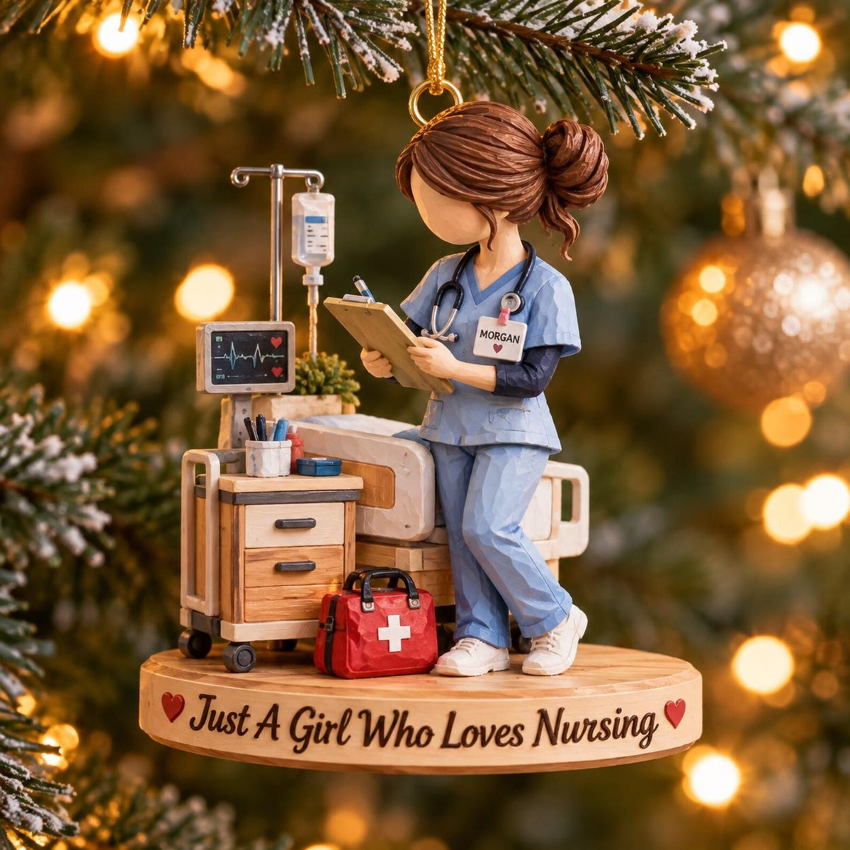 Personalized Nurse Christmas Ornament, RN Nursing Student Graduation Gift