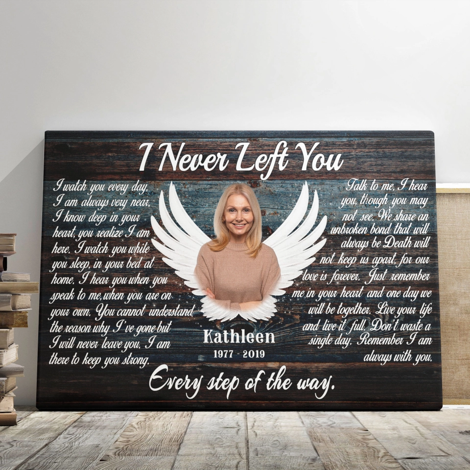 Angel Wings I Never Left You Personalized Canvas Wall Art