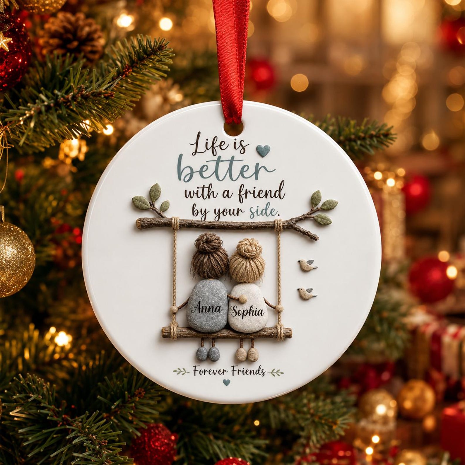 Personalized Best Friend Christmas Ornament, Friendship Holiday Gift