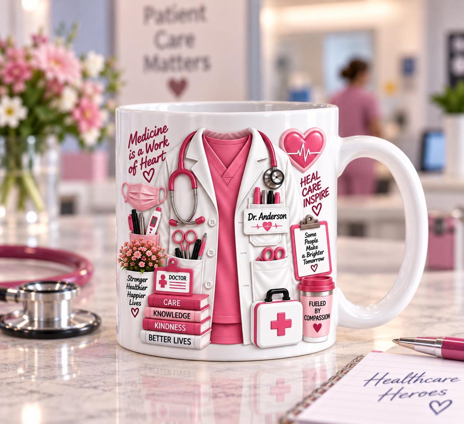 Personalized Doctor Mug with Name, Custom Medical Coffee Cup