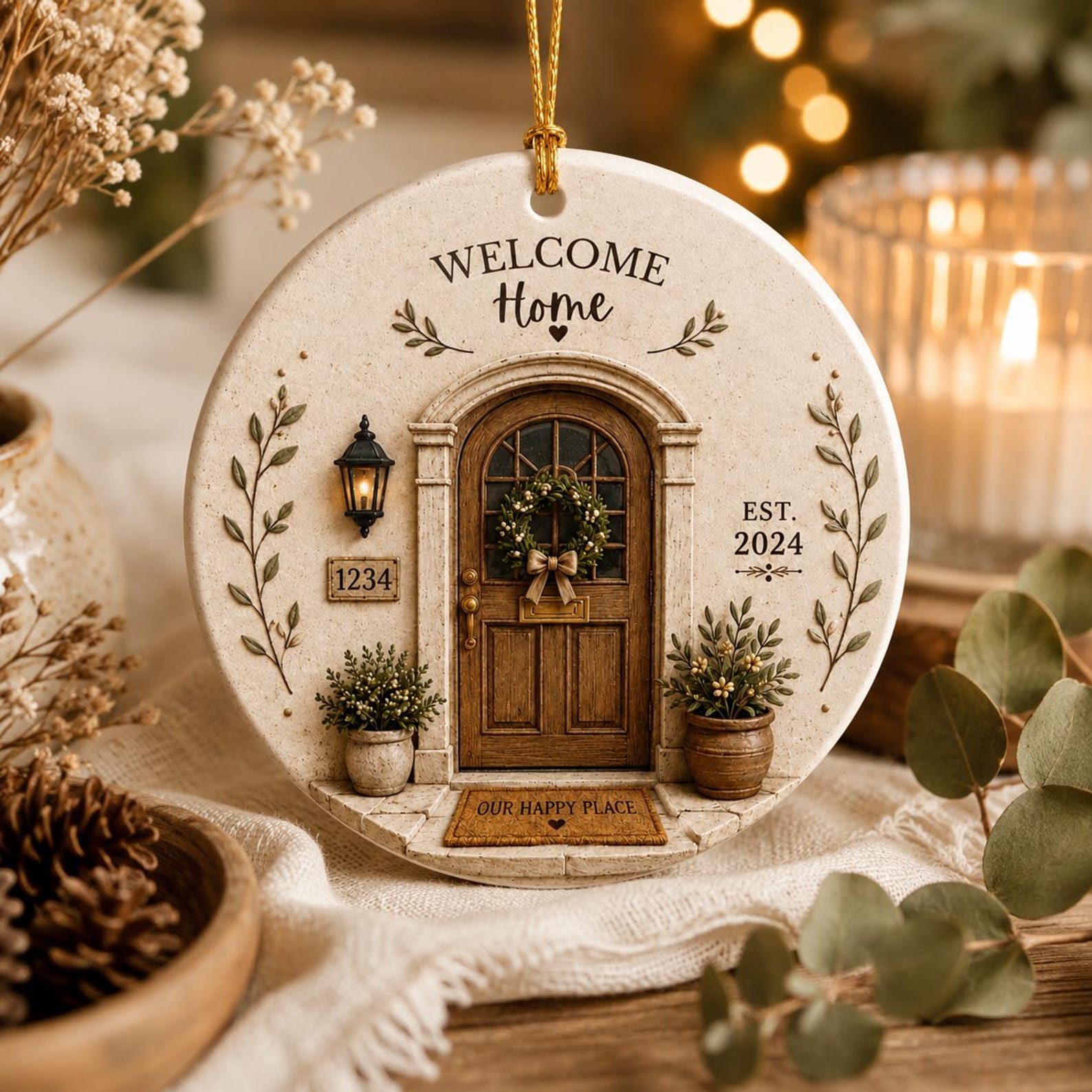 Personalized Welcome Home Ornament, New Homeowner Gift