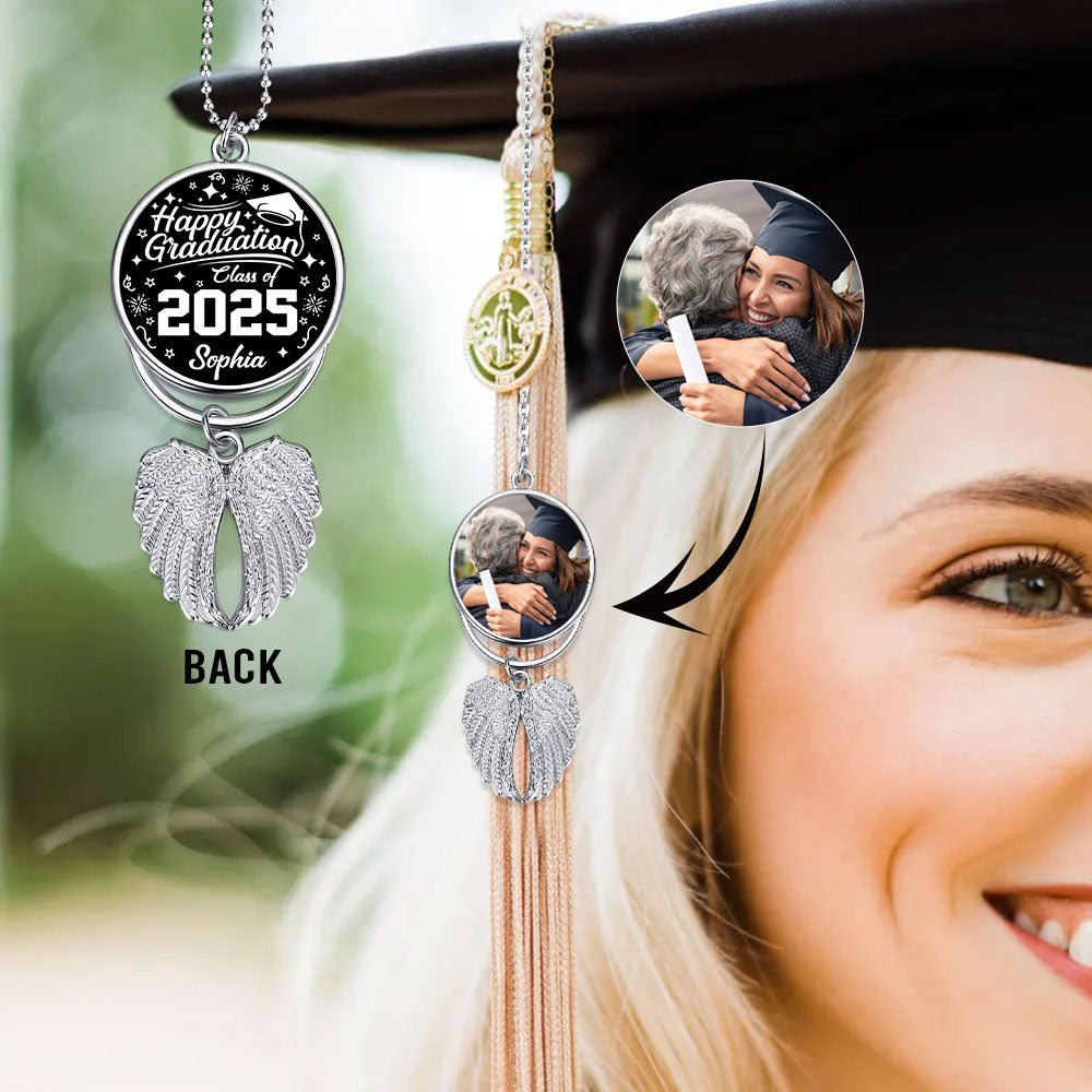 Happy Graduation -Personalized Class of 2025 Graduation Tassel Photo Charm Gift