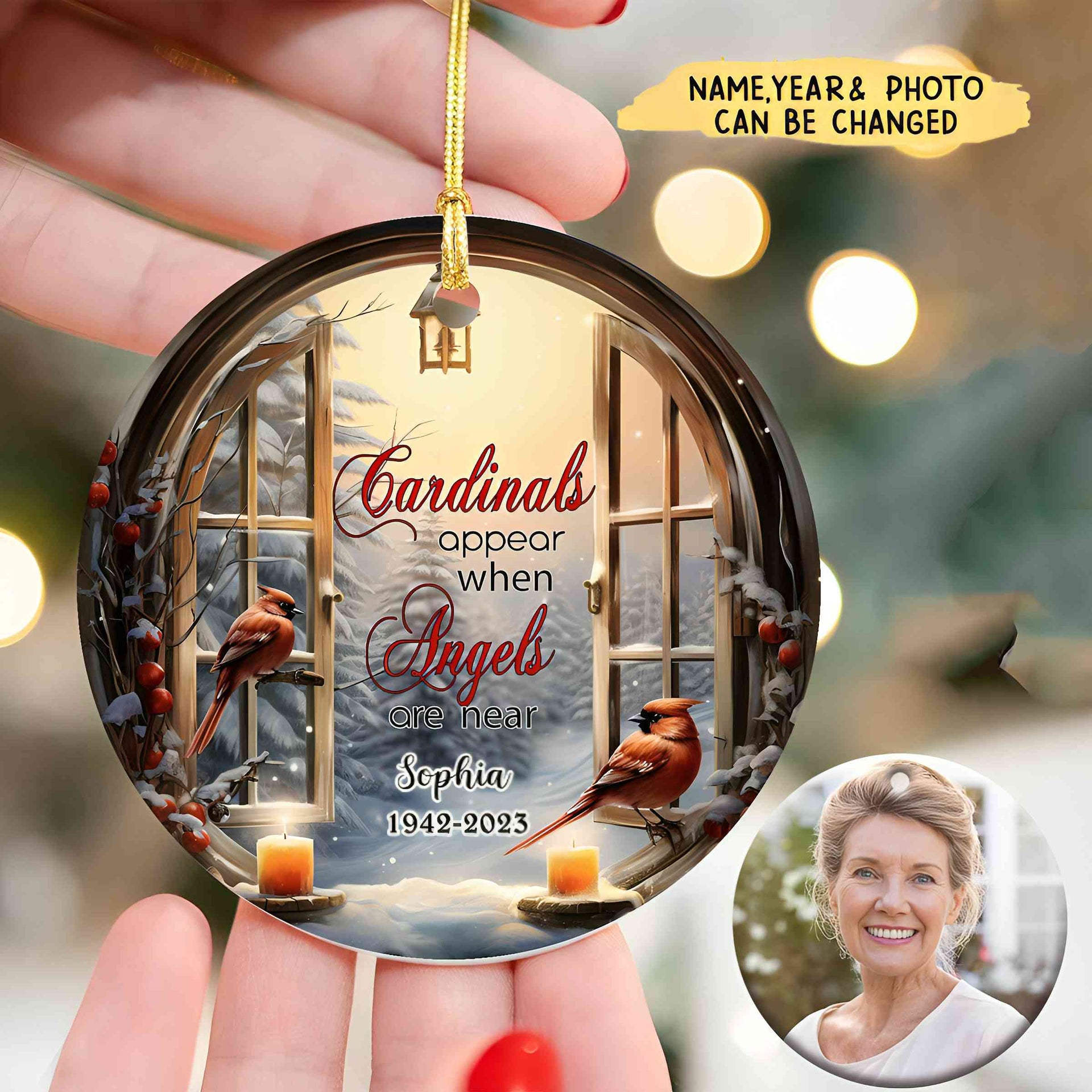 Those We Love Don't Go Away They Walk Beside Us -Personalized Ceramic Ornament