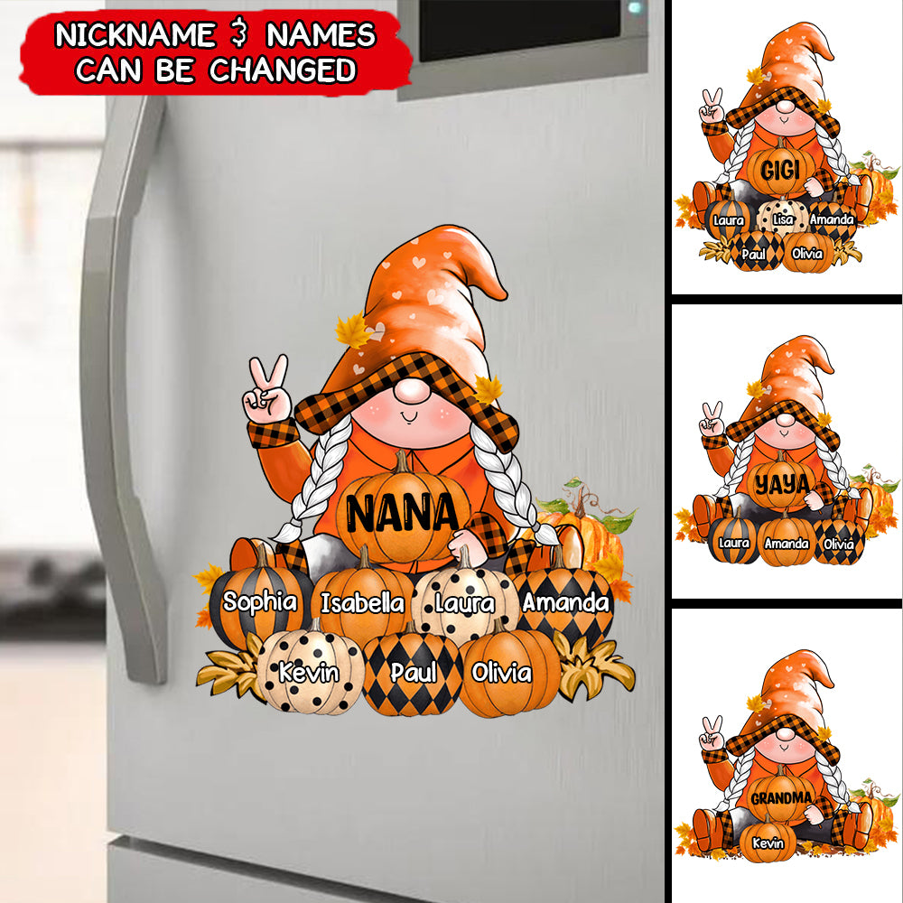 Grandma Nana Mom Fall Pumpkin Personalized Sticker