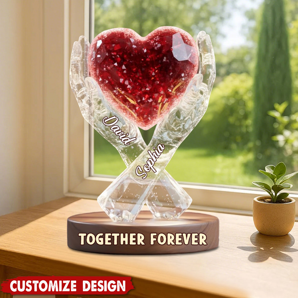 Heart Of Love Acrylic - Personalized Acrylic Plaque - Gift For Couples