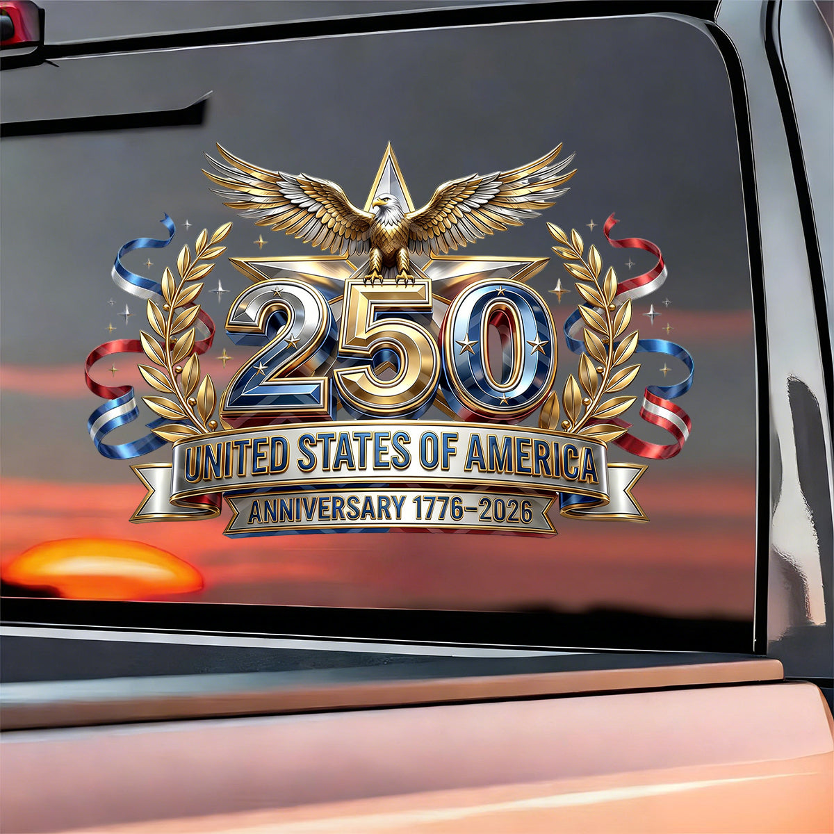 USA 250th Anniversary Eagle Decal Sticker, 1776-2026 Patriotic Emblem