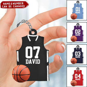 Personalized Basketball Jersey Keychain, Basketball Player Gift