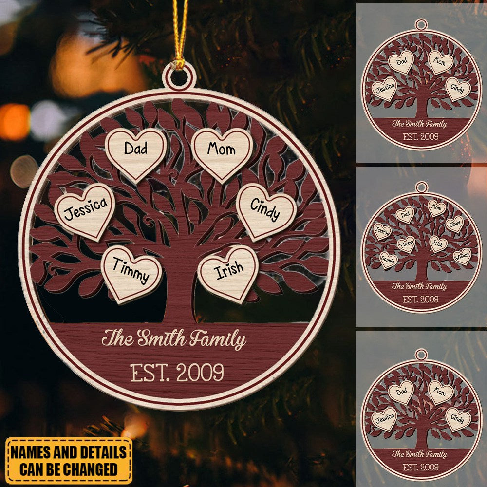 Custom Family Name - Personalized Wooden Ornament