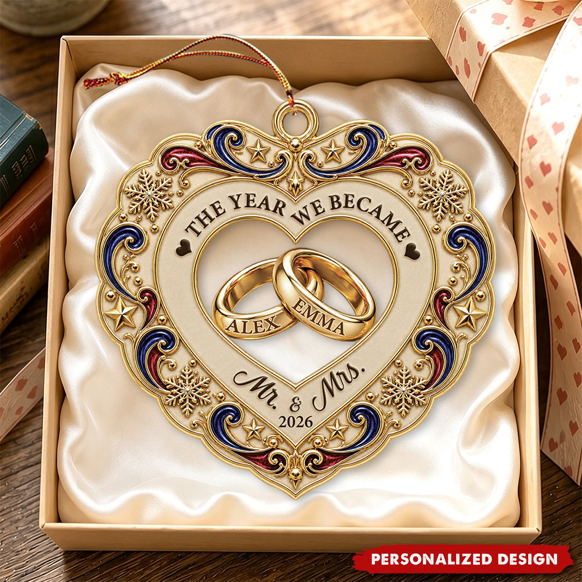 "The Year We Became Mr & Mrs" Personalized Acrylic Ornament - Custom Couples First Christmas Keepsake