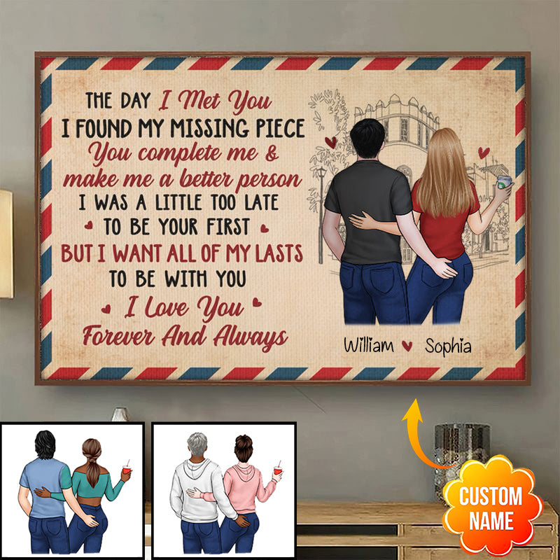 I Want All Of My Lasts To Be With You. I Love You, Forever & Always - Gift For Couples, Personalized Horizontal Poster
