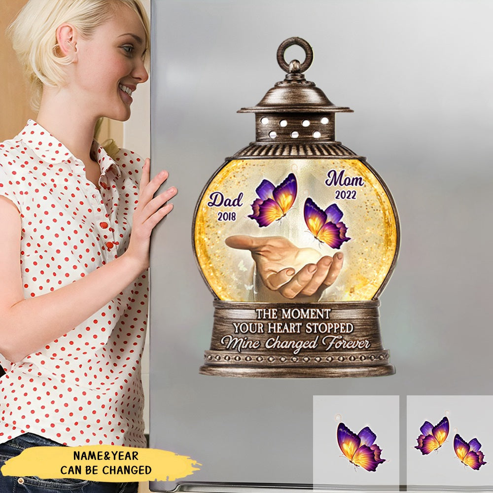 Christmas Lantern Memorial Butterfly Cardinal Personalized Sticker