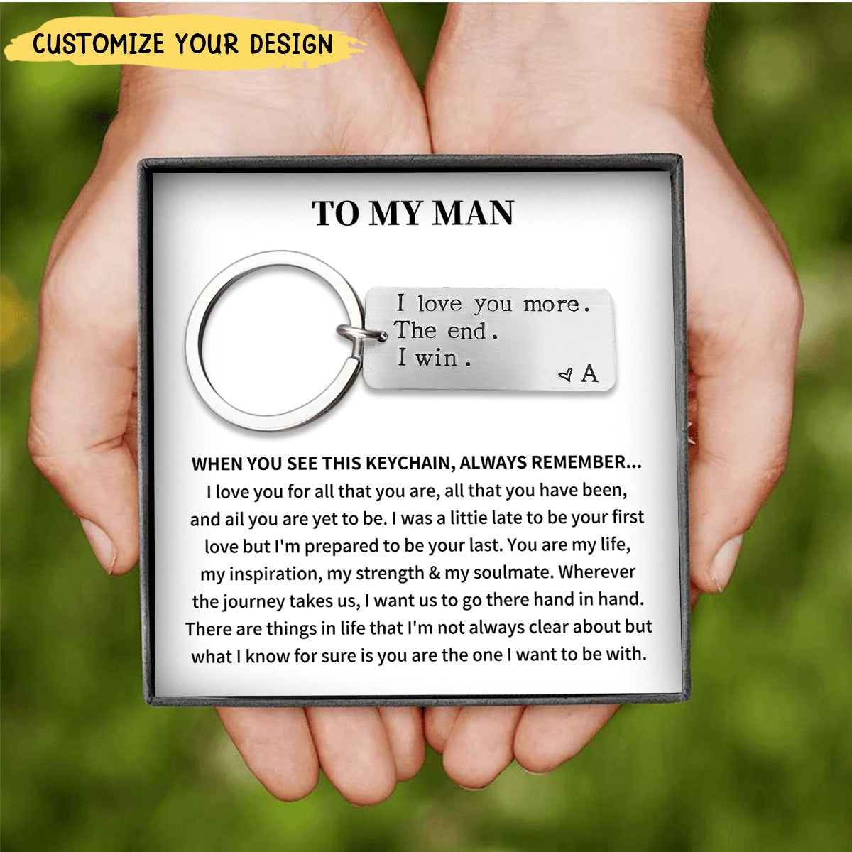 I Love You More - Personalized Couple Initial Keychain