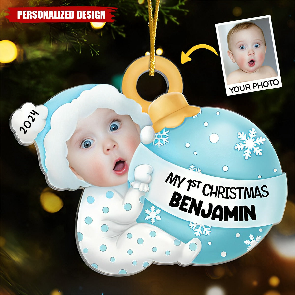 Personalized Custom Ornament- For Baby Kids, Newborn Baby