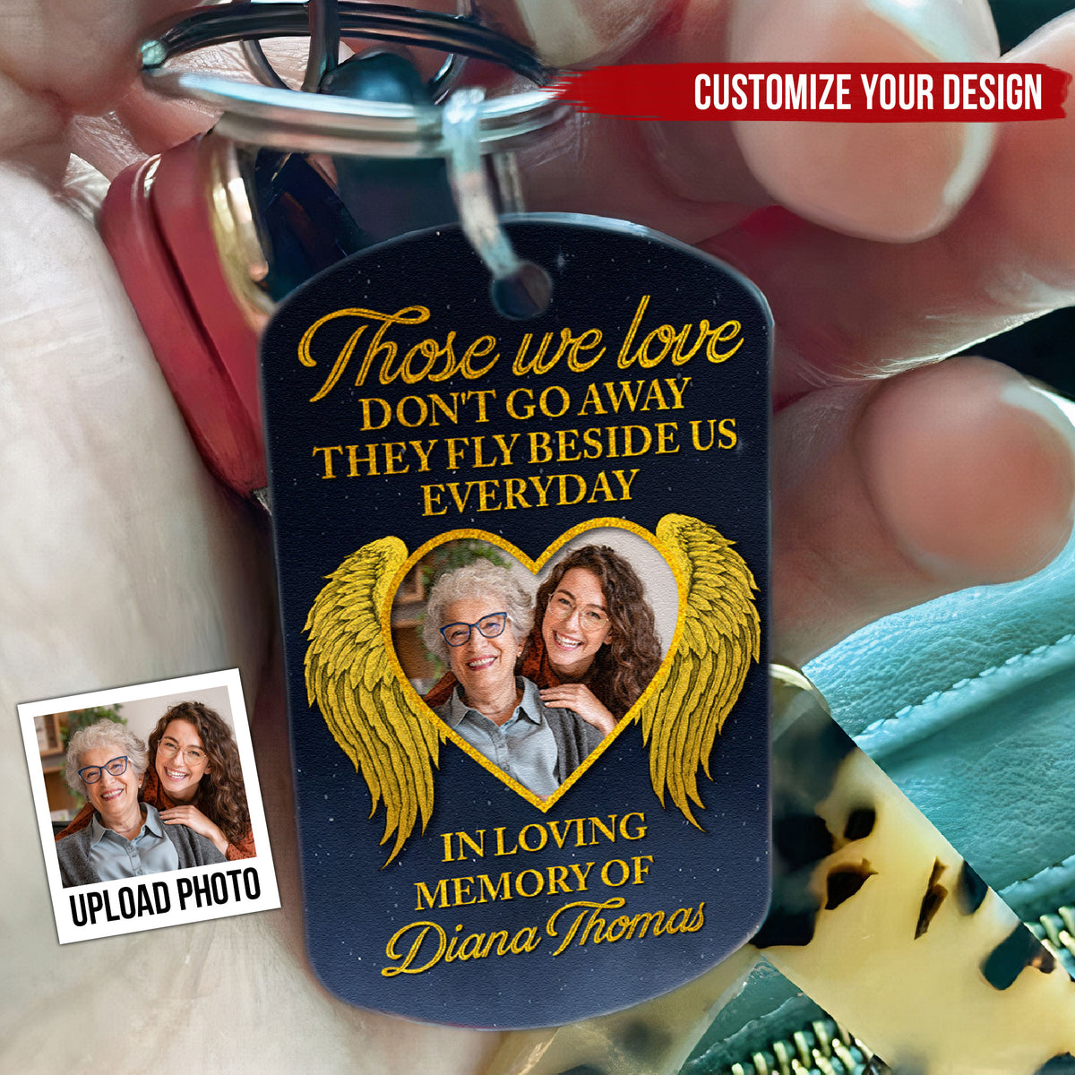 Those We Love Don‘t Go Away - Personalized Photo Keychain