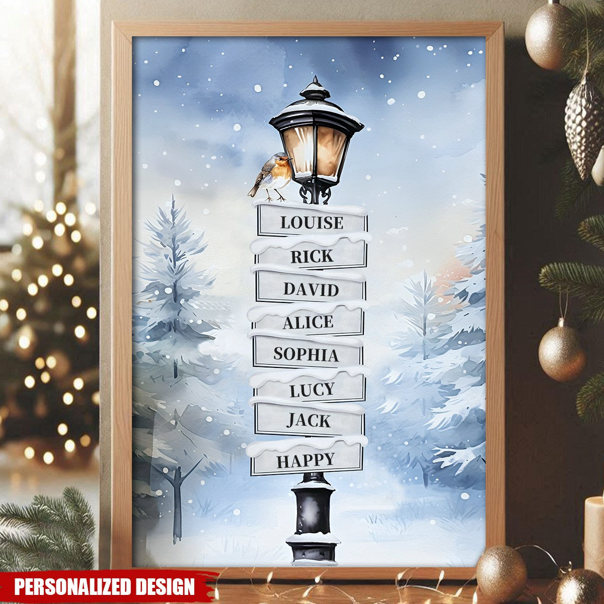 Personalized Family Christmas Name Custom Poster - A Gift For Your Family