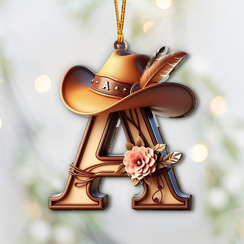Strong Cowboy - Personalized Christmas Letter Ornament