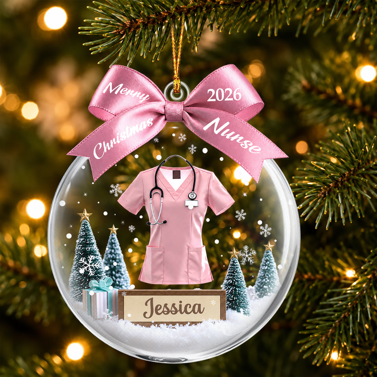 Custom Nurse Christmas Ornament,Medical Healthcare Worker Ornament