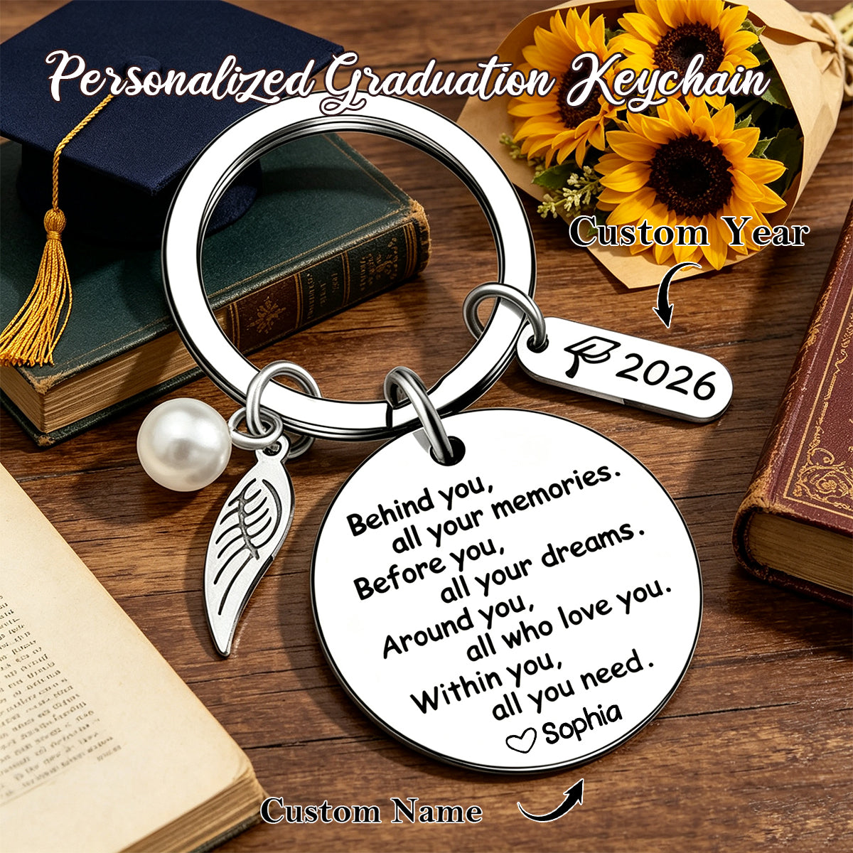 Behind You All Your Memories - Personalized 2026 Graduation Keychain