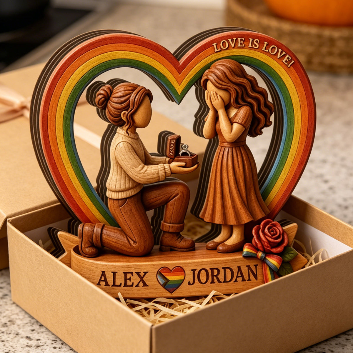 Personalized LGBTQ Proposal Plaque – Custom Proposal & Anniversary Gift For Couple