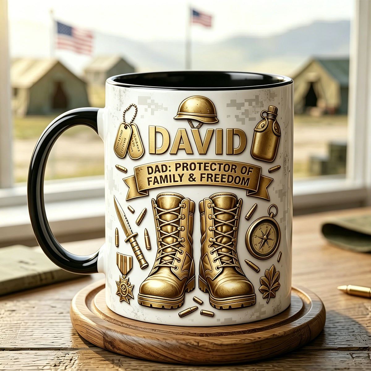Best Soldier Dad Ever – Personalized Name Mug, Father's Day Gift