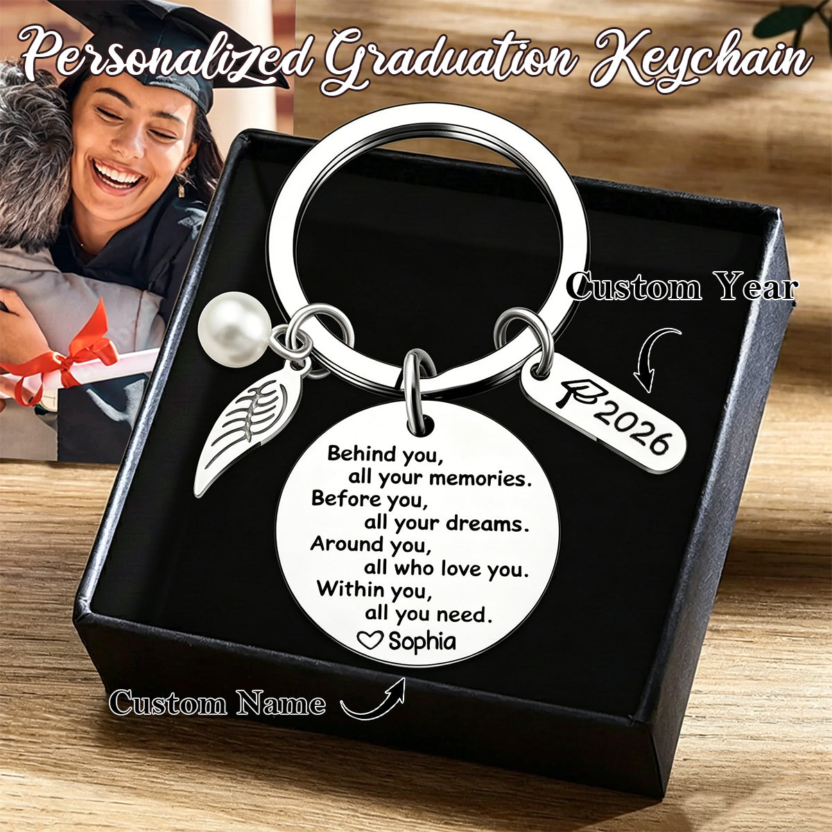 Behind You All Your Memories - Personalized 2026 Graduation Keychain