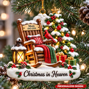 Personalized Christmas in Heaven Ornament, Memorial Christmas Gift