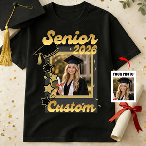 Custom Photo Name Shirt Class Of 2026 Graduation T-Shirt
