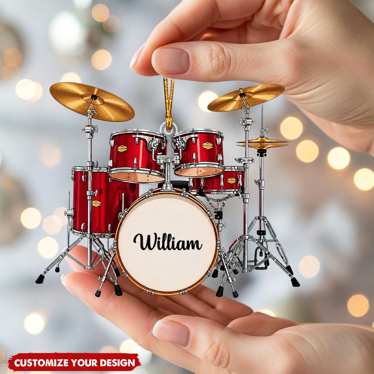 Personalized Drum Ornament, Christmas Gifts For Drummer