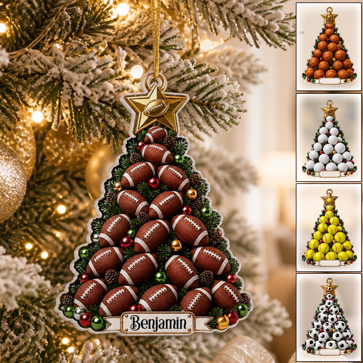 Custom Sport Acrylic Ornament - Personalized Christmas Birthday Gifts For Sports Fans, Sports Lovers