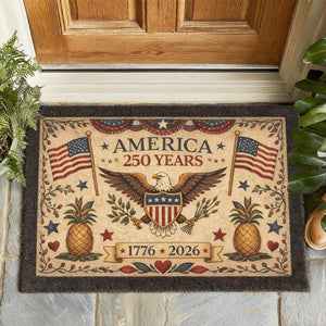 250th America Anniversary Rug - Patriotic Americana Vintage Folk Art
