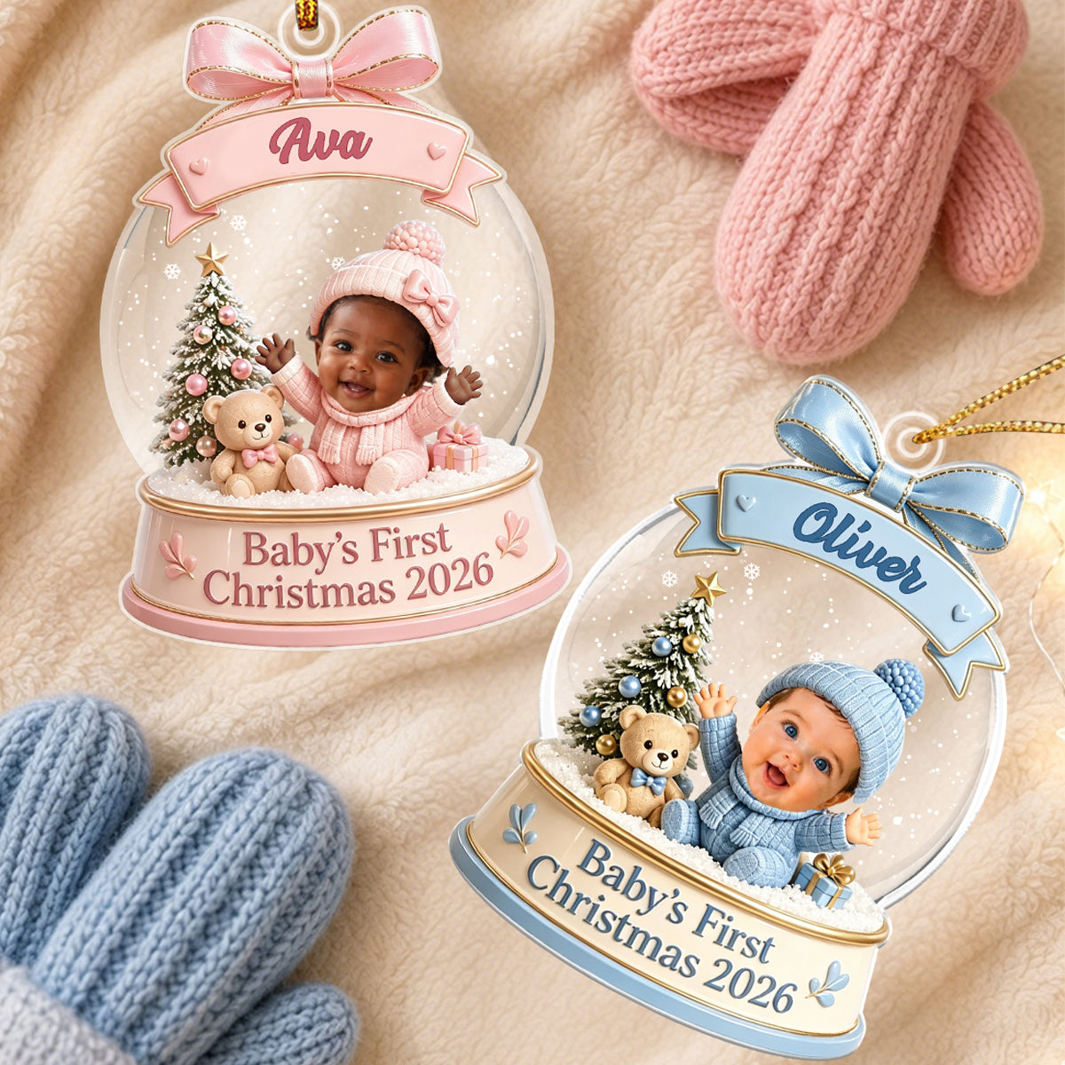 Personalized Baby First Christmas Ornament With Photo