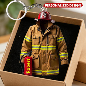 Personalized Firefighter Name Acrylic Keychain