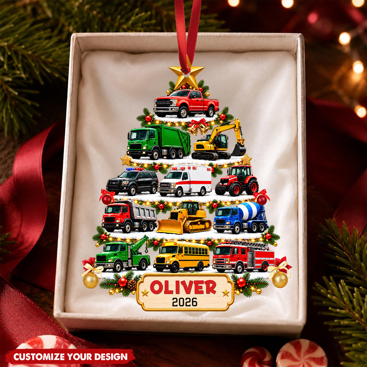 Custom Vehicle Christmas Tree Ornament, Personalized Truck Car Ornament