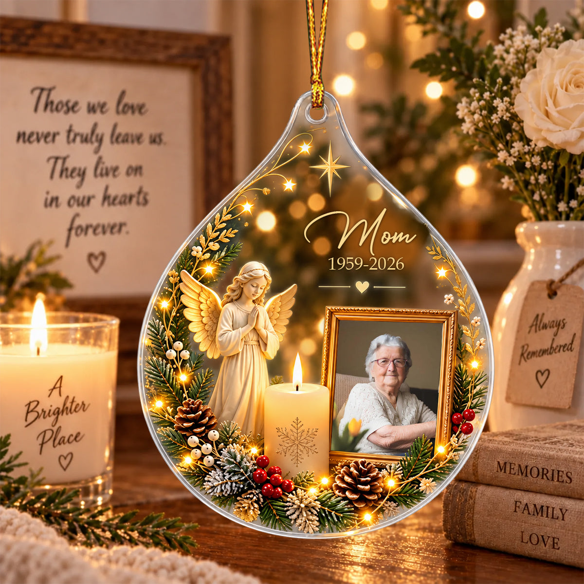 In Loving Memory-Personalized Memorial Photo Ornament, Remembrance Gift