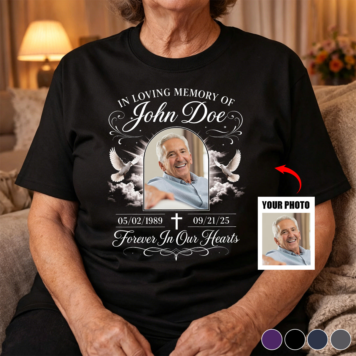 Custom Memorial Photo Shirt, Personalized In Loving Memory T-Shirt