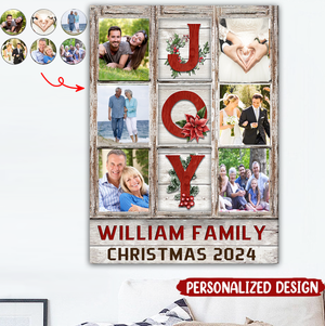 Personalized Customized Photo Collage Vintage Christmas Poster - Gift for Family/Friends
