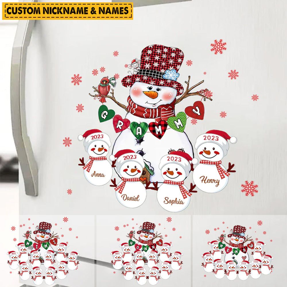 Personalized Grandma With Kids Decal For Christmas Decoration