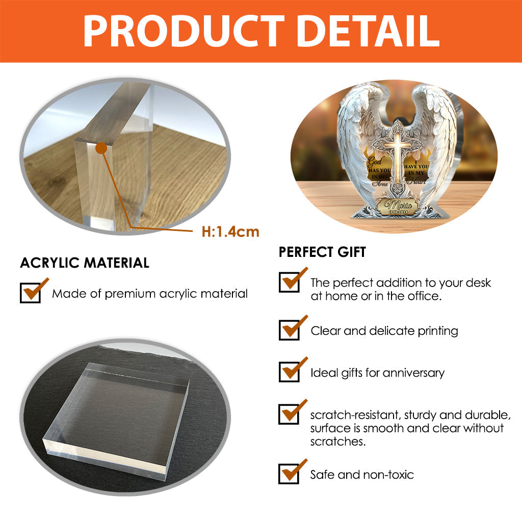 I Have You In My Heart - Personalized Memorial Custom Shaped Acrylic Plaque