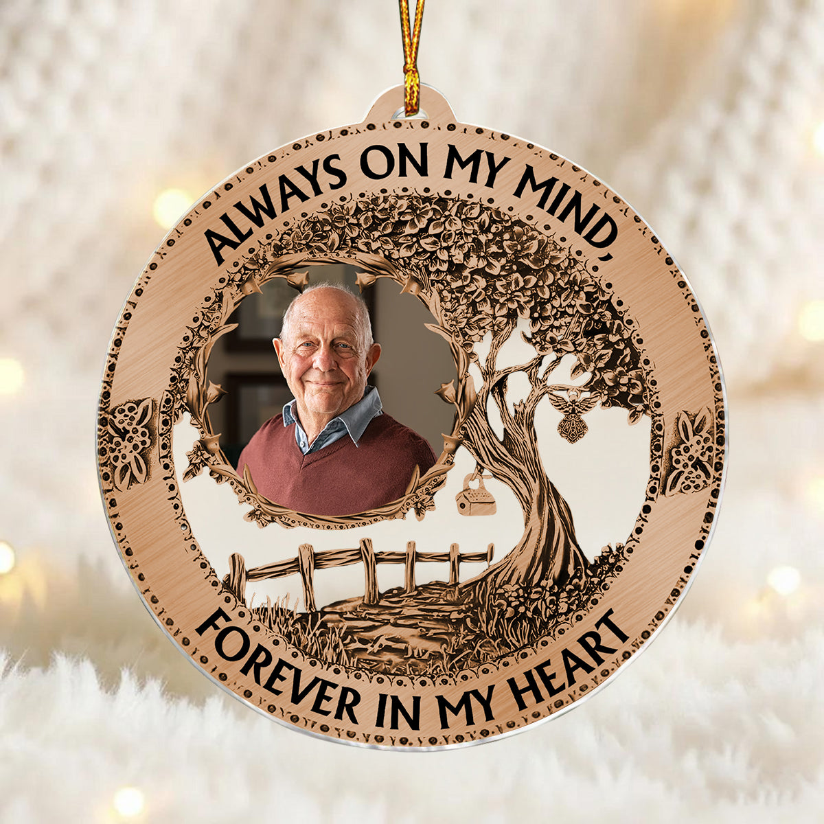 Always On My Mind Forever In My Heart - Personalized Memorial Ornament