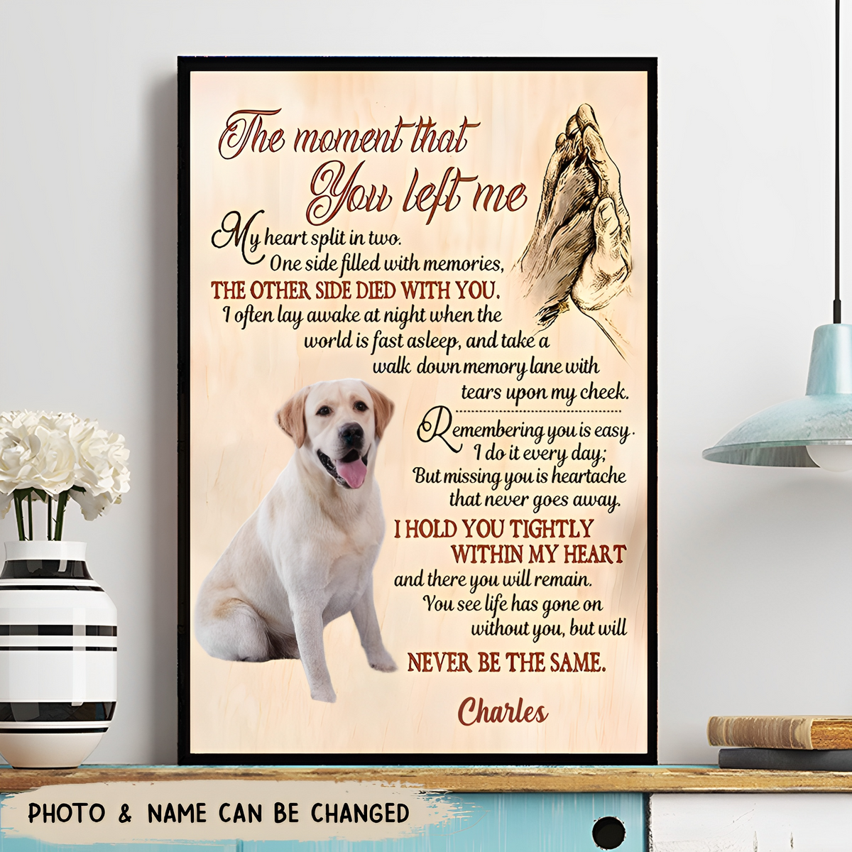 Personalized Memorial Gift For Loss Of Dog, Dog Memorial Wall Art, Pet Sympathy Gifts