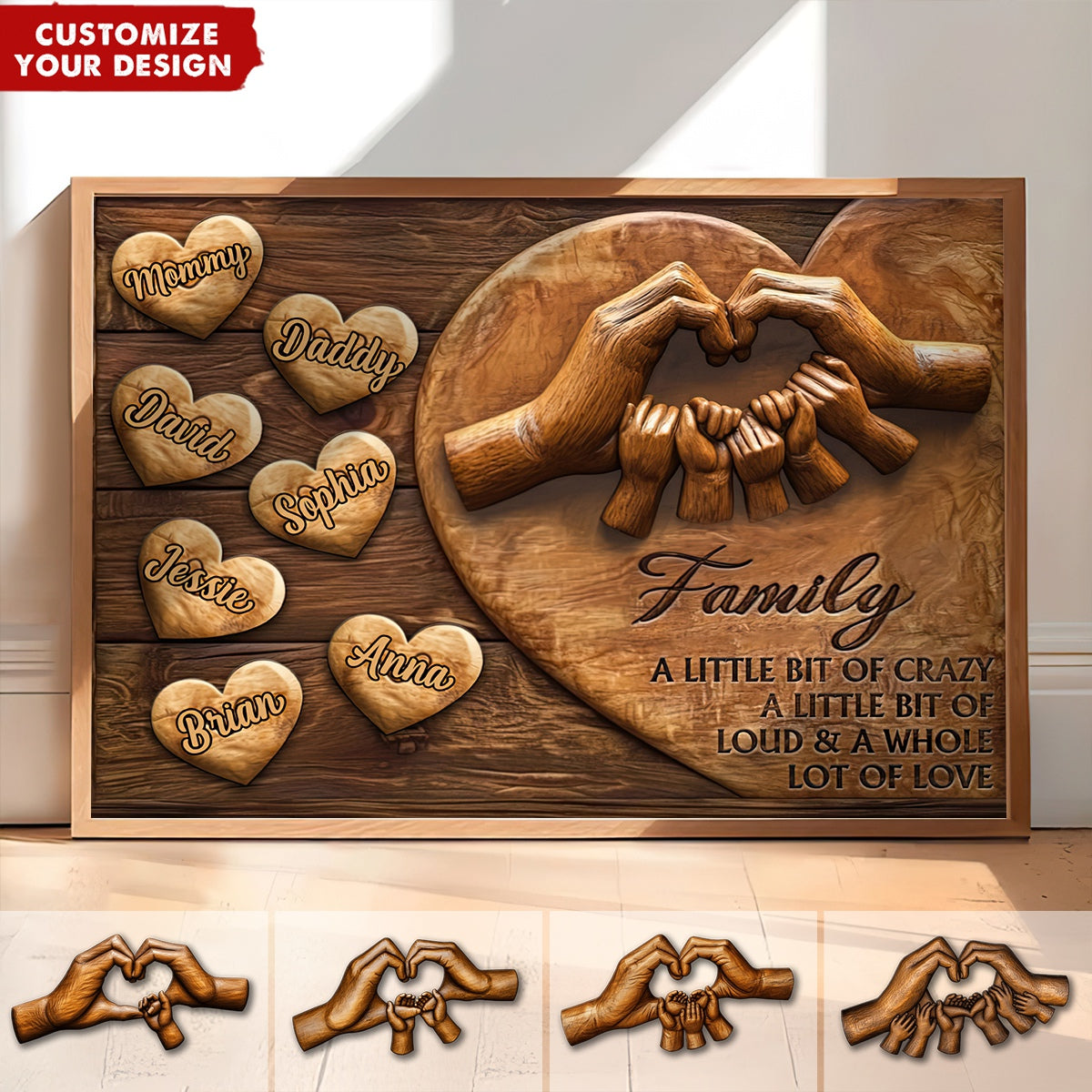 Family A Whole Lot Of Love - Family Personalized Vintage Poster