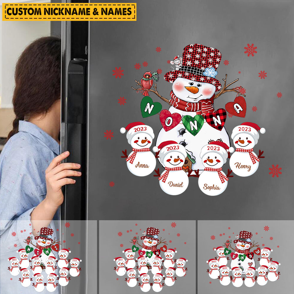 Personalized Grandma With Kids Decal For Christmas Decoration