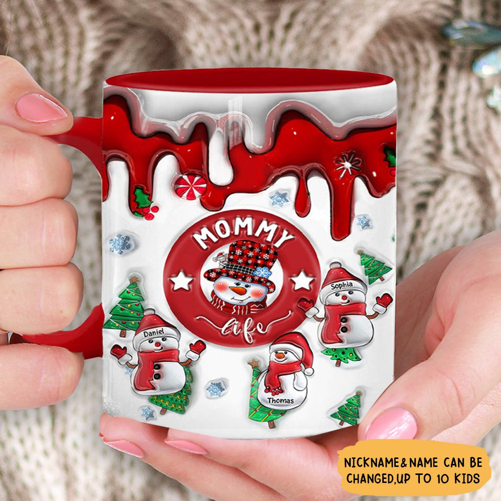 Personalized Grandma Life Snowman With Grandkids Mug